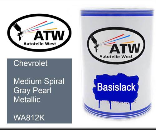 Chevrolet, Medium Spiral Gray Pearl Metallic, WA812K: 500ml Lackdose, von ATW Autoteile West.